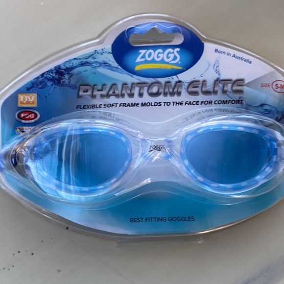 Zoggs Phantom Elite Swim Googles 1 pair Size S-M Color Clear/Blue - Picture 4 of 4